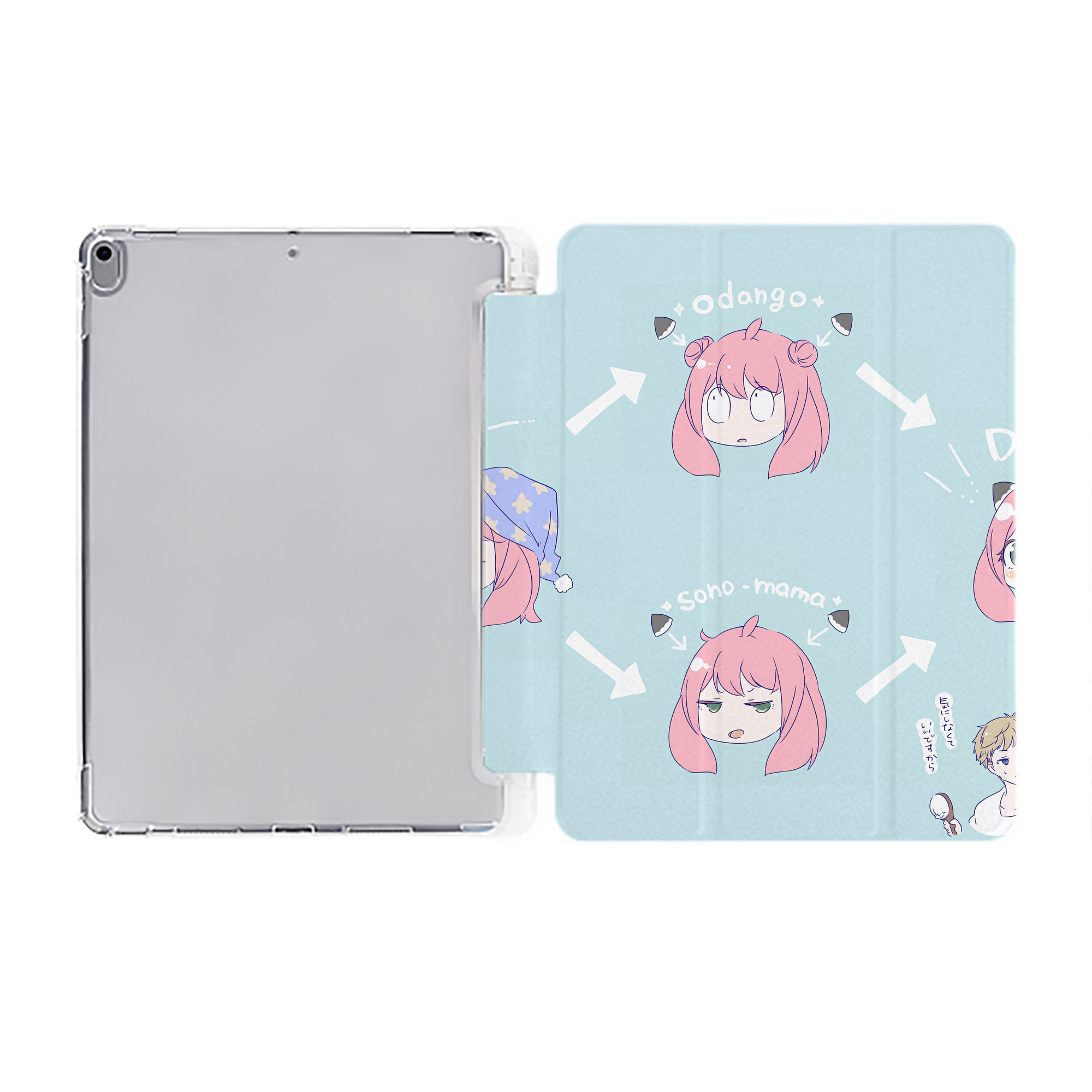 （画像用） SPY×FAMILY间谍家家酒 IPad ケース ペン収納付き 三つ折りスタンド PUレザー×シリコン 対応機種9.5/10.5/10.9インチ